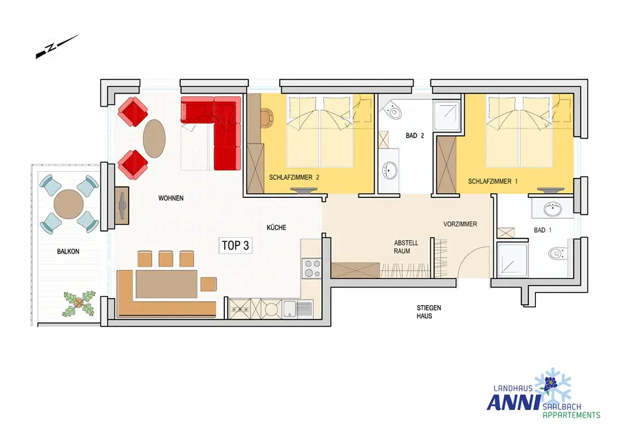 Appartment 3 Grundriss